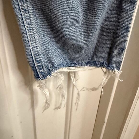 AGOLDE Nico High Rise Slim Jean Cliffside Light Wash Blue Raw Hem Size 25 - Picture 5 of 7